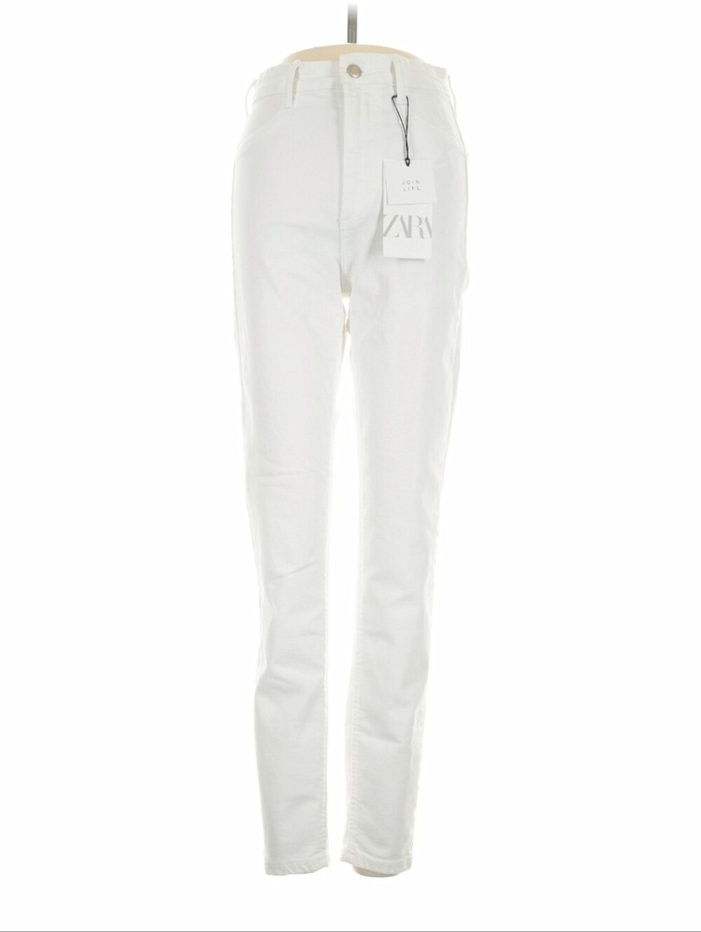 Zara White Straight-Leg Jeans